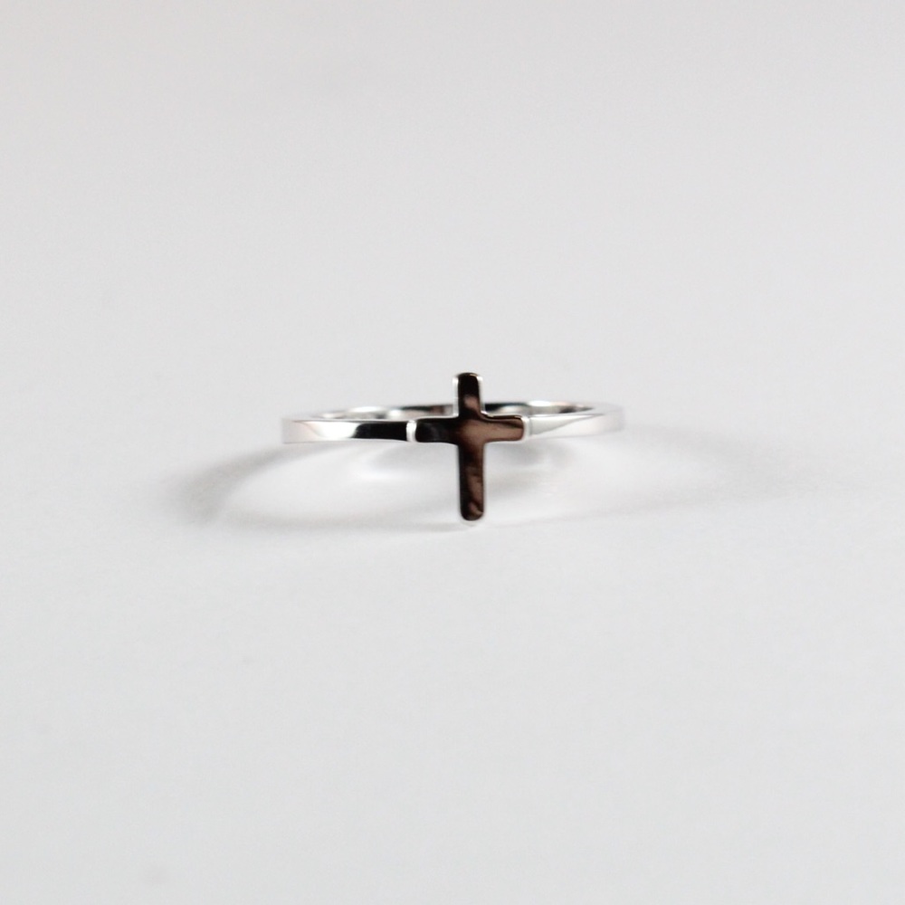 Sterling Silver Stack Cross Ring 6 - image 4